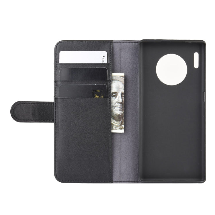 For Huawei Mate 30 Pro Horizontal Flip Genuine Leather Case with Card Slots & Holder & Wallet