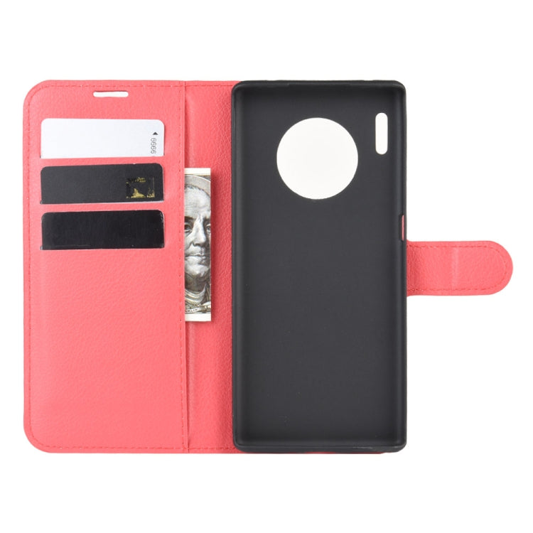 For Huawei Mate 30 Pro Litchi Texture Horizontal Flip Leather Case with Wallet & Holder & Card Slots
