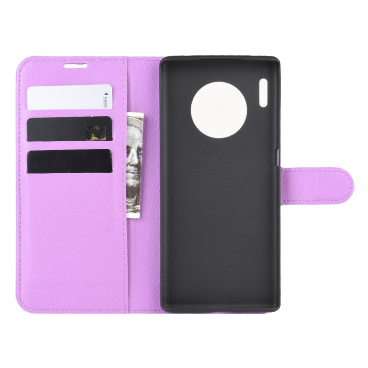 For Huawei Mate 30 Pro Litchi Texture Horizontal Flip Leather Case with Wallet & Holder & Card Slots
