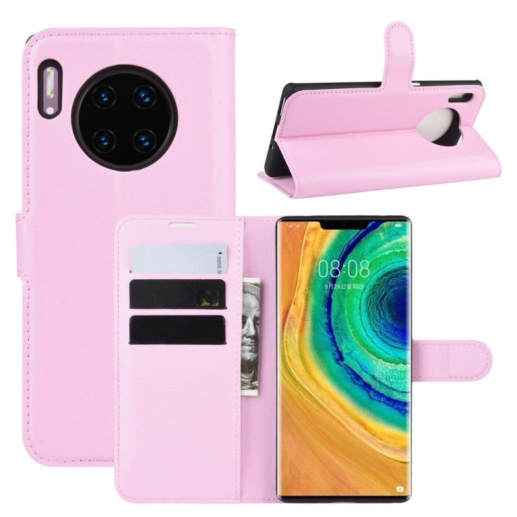 For Huawei Mate 30 Pro Litchi Texture Horizontal Flip Leather Case with Wallet & Holder & Card Slots