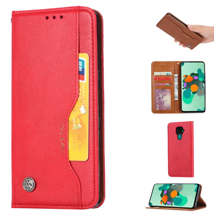 For Huawei Nova 5i Pro / Mate 30 Lite  Knead Skin Texture Horizontal Flip Leather Case with Photo Frame & Holder & Card Slots & Wallet