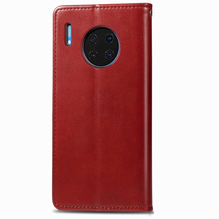 For Huawei Mate 30 Hat-Prince Litchi Texture Horizontal Flip Leather Case with Card Slots Red