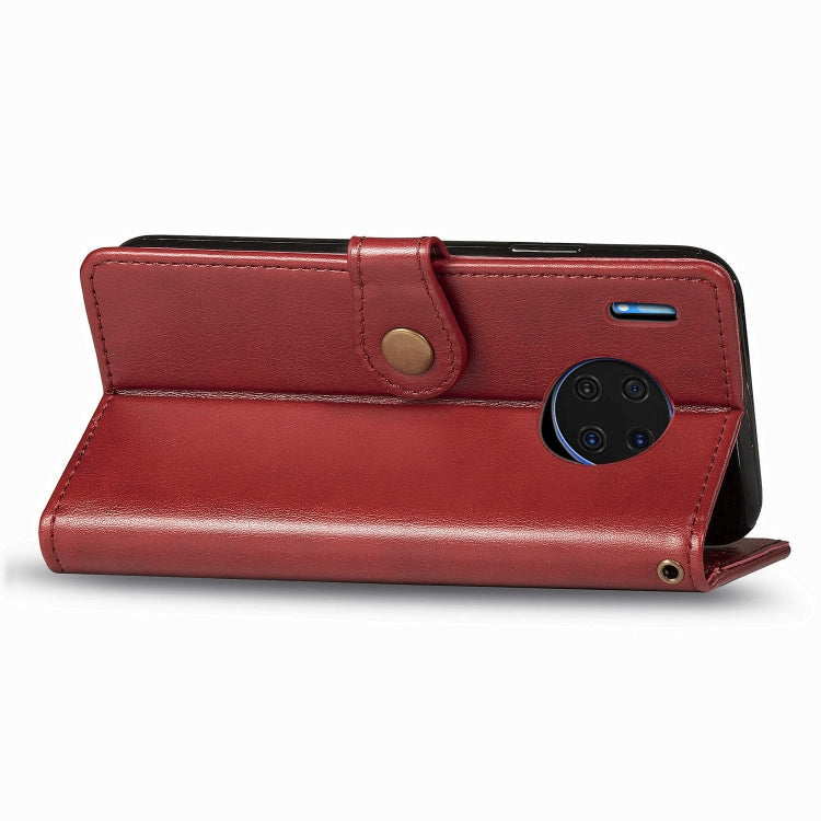 For Huawei Mate 30 Hat-Prince Litchi Texture Horizontal Flip Leather Case with Card Slots Red