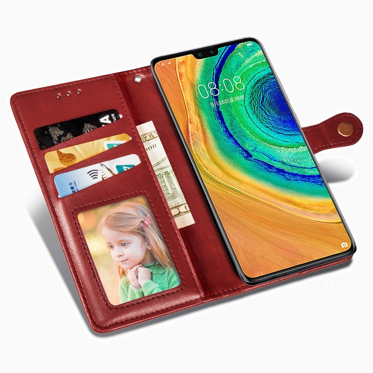 For Huawei Mate 30 Hat-Prince Litchi Texture Horizontal Flip Leather Case with Card Slots Red