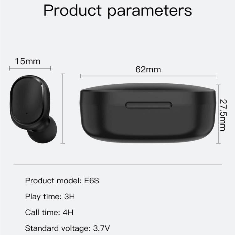 E6S LED Display Wireless Earphone TWS  Bluetooth V5.0 Headsets Waterproof Bluetooth Earbuds