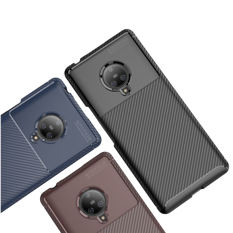 For VIVO NEX 3 Carbon Fiber Texture Shockproof TPU Case(Brown)