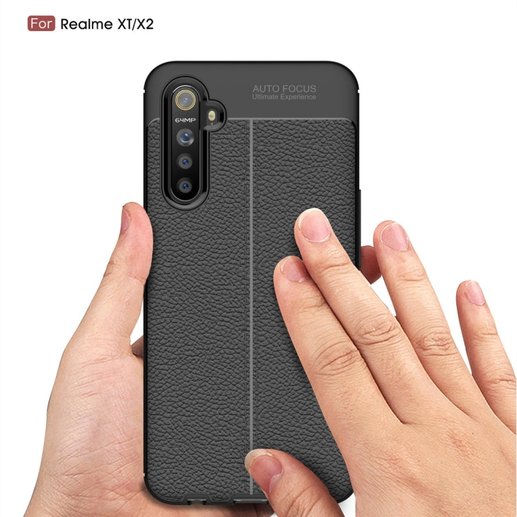 For Realme XT  Litchi Texture TPU Shockproof Case