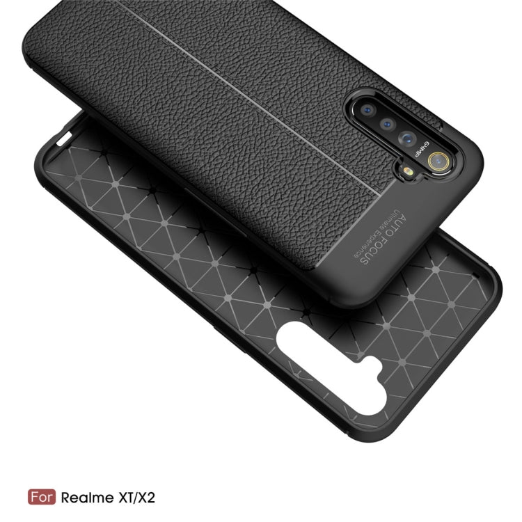 For Realme XT  Litchi Texture TPU Shockproof Case