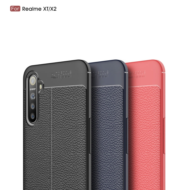 For Realme XT  Litchi Texture TPU Shockproof Case