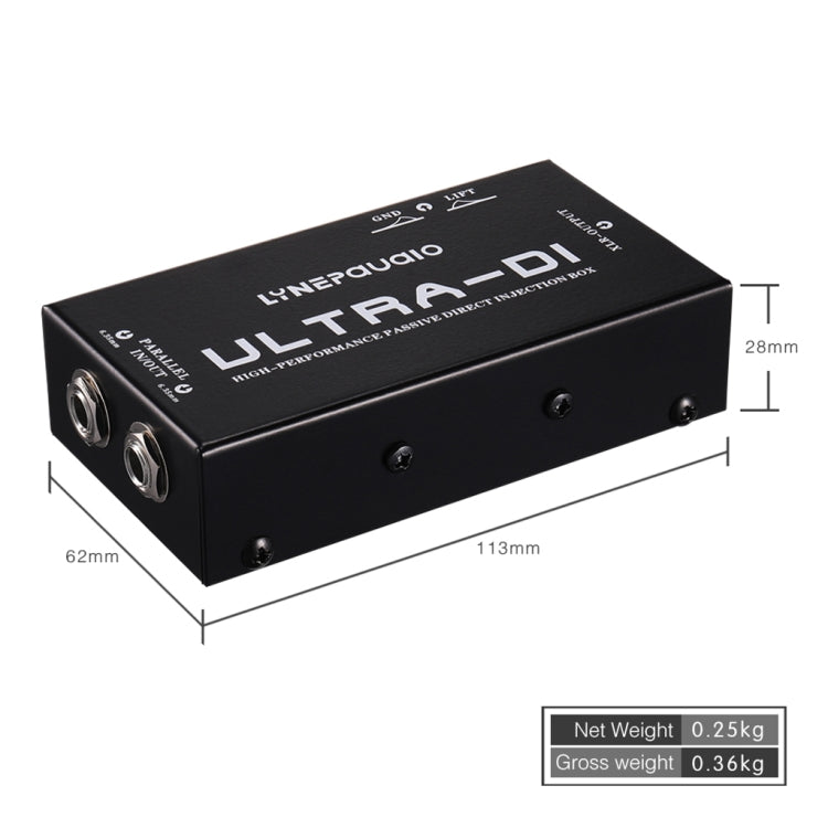 Electric Guitar Electric Bass Passive DI Box with Earthing Switch Function of Humming Noise Cancellation