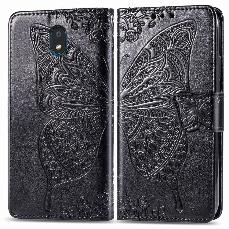 For LG K30 2019  Butterfly Love Flower Embossed Horizontal Flip Leather Case with Bracket Lanyard Card Slot Wallet