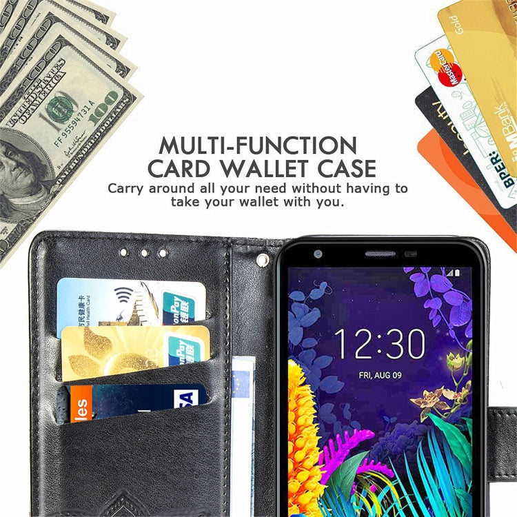 For LG K30 2019  Butterfly Love Flower Embossed Horizontal Flip Leather Case with Bracket Lanyard Card Slot Wallet