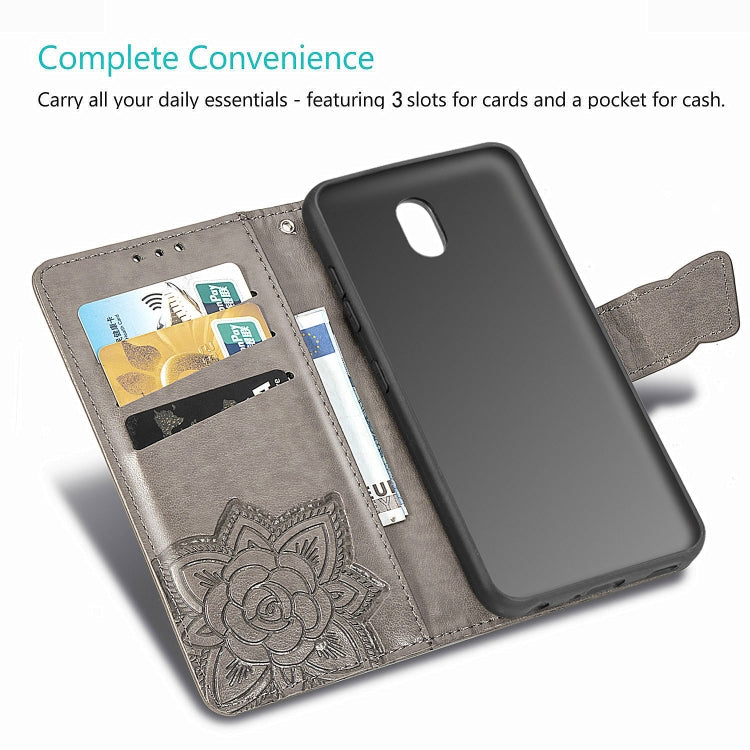 For LG K30 2019  Butterfly Love Flower Embossed Horizontal Flip Leather Case with Bracket Lanyard Card Slot Wallet