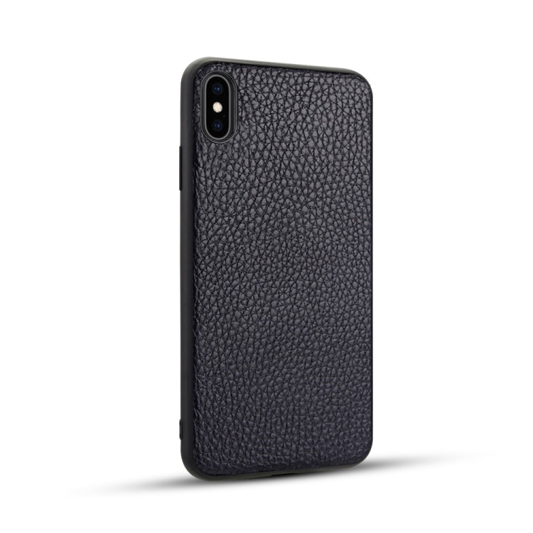 For iPhone XS Max Litchi PU Leather Anti-falling TPU Protective Case