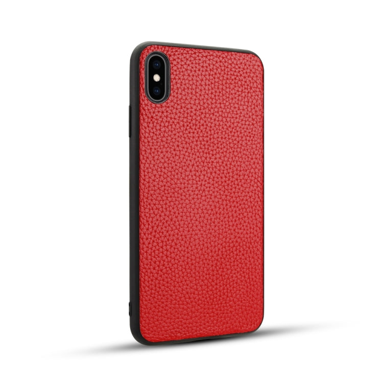 For iPhone XS Max Litchi PU Leather Anti-falling TPU Protective Case