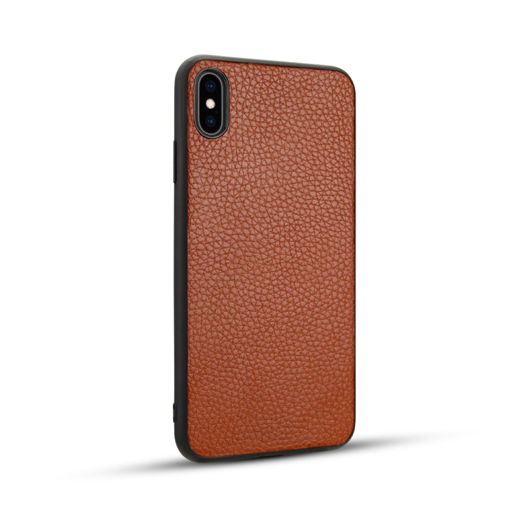 For iPhone XS Litchi PU Leather Anti-falling TPU Protective Case