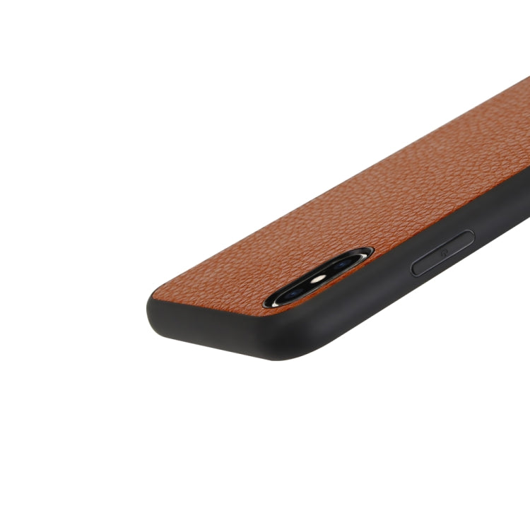 For iPhone XS Litchi PU Leather Anti-falling TPU Protective Case