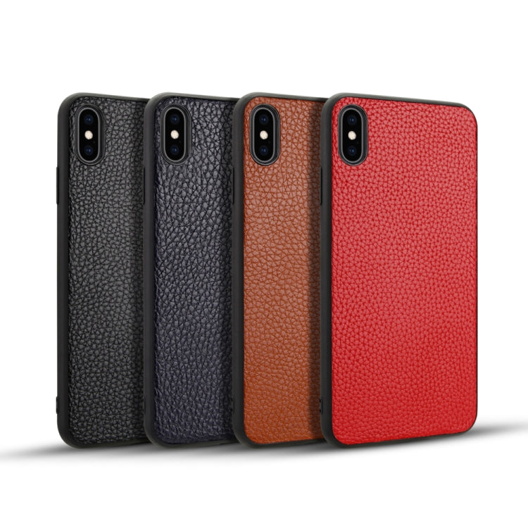 For iPhone XS Litchi PU Leather Anti-falling TPU Protective Case