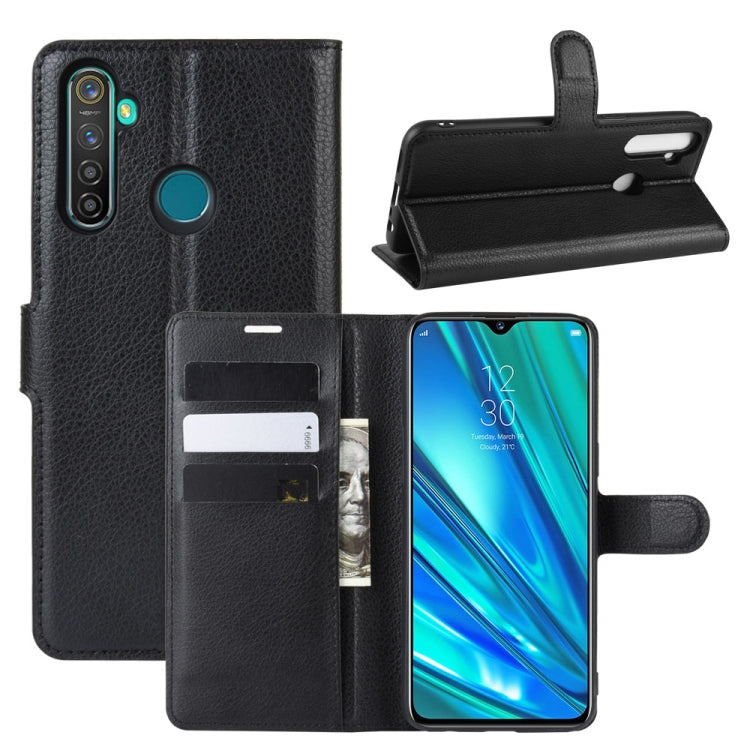 For OPPO Realme 5 Pro / Realme Q  Litchi Texture Horizontal Flip Leather Case with Wallet & Holder & Card Slots