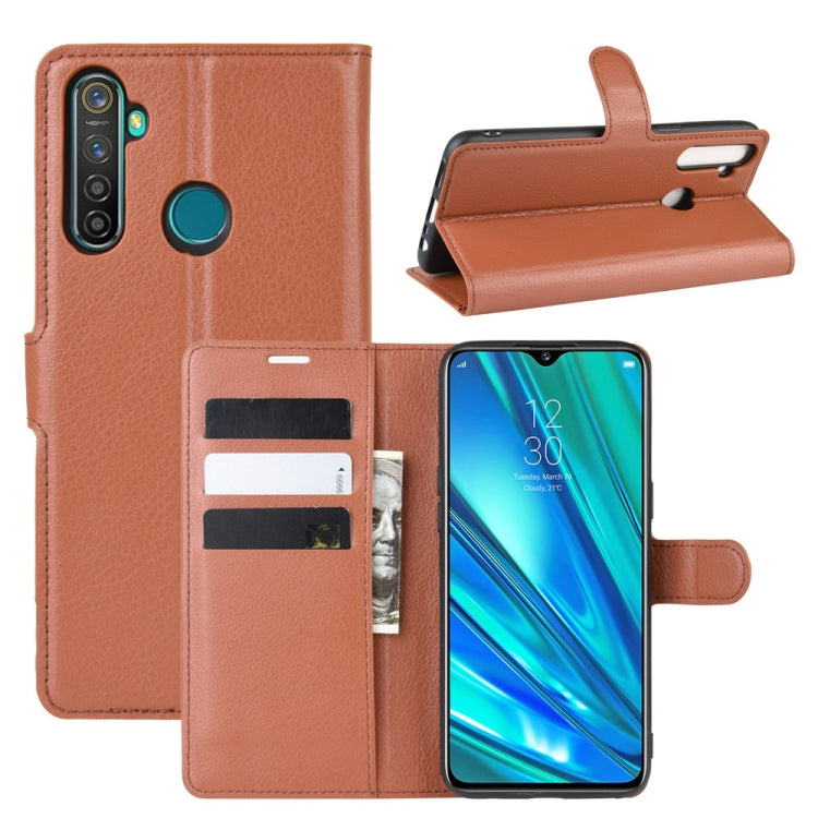 For OPPO Realme 5 Pro / Realme Q  Litchi Texture Horizontal Flip Leather Case with Wallet & Holder & Card Slots