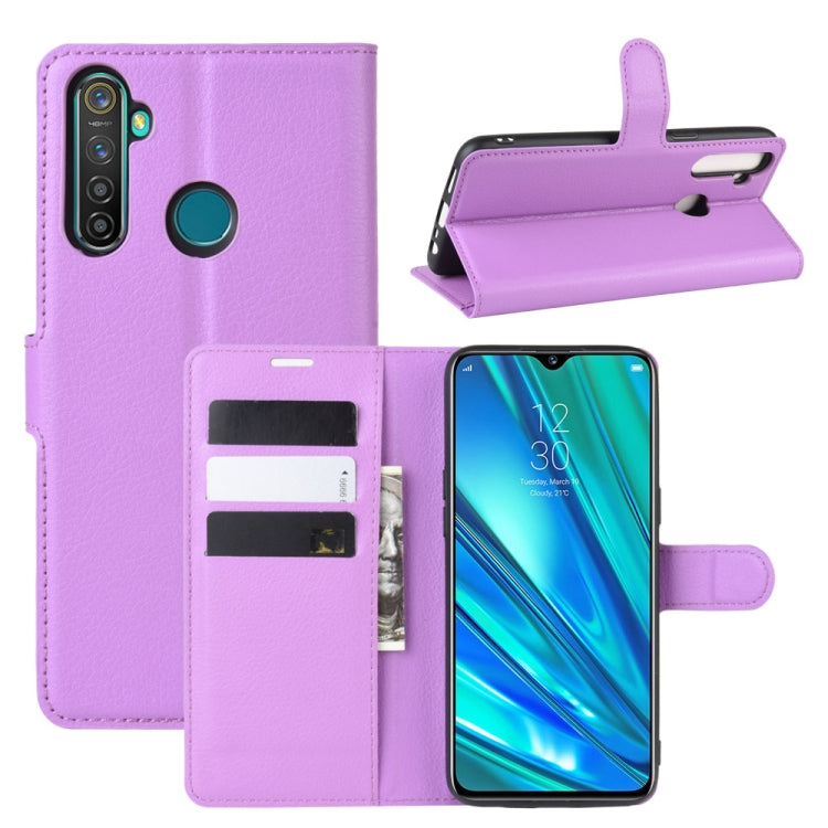 For OPPO Realme 5 Pro / Realme Q  Litchi Texture Horizontal Flip Leather Case with Wallet & Holder & Card Slots