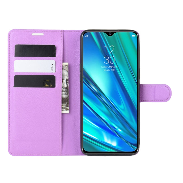 For OPPO Realme 5 Pro / Realme Q  Litchi Texture Horizontal Flip Leather Case with Wallet & Holder & Card Slots