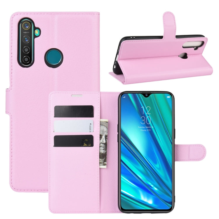 For OPPO Realme 5 Pro / Realme Q  Litchi Texture Horizontal Flip Leather Case with Wallet & Holder & Card Slots