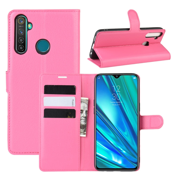 For OPPO Realme 5 Pro / Realme Q  Litchi Texture Horizontal Flip Leather Case with Wallet & Holder & Card Slots