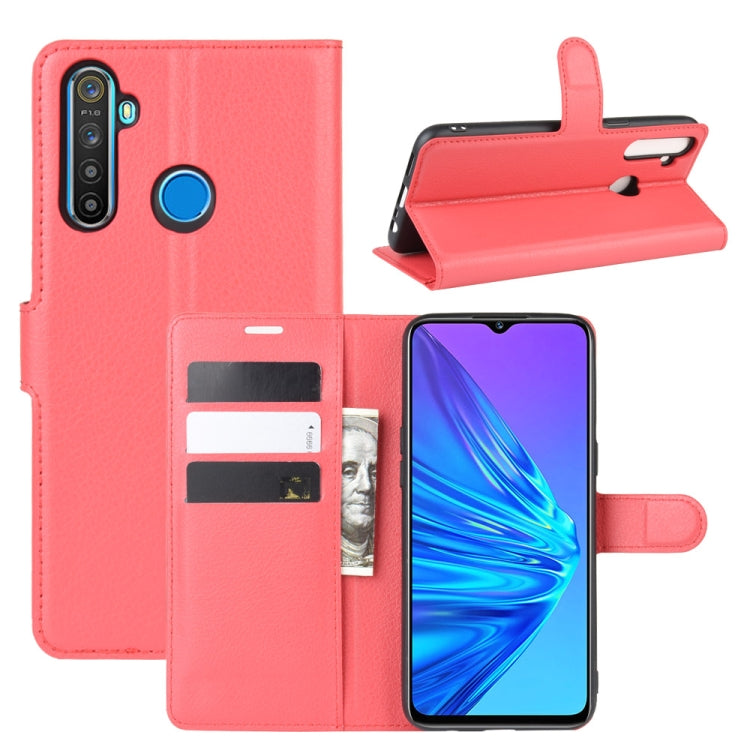 For OPPO Realme 5 Litchi Texture Horizontal Flip Leather Case with Wallet & Holder & Card Slots