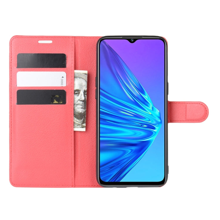 For OPPO Realme 5 Litchi Texture Horizontal Flip Leather Case with Wallet & Holder & Card Slots