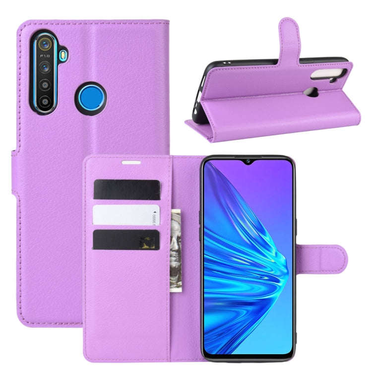 For OPPO Realme 5 Litchi Texture Horizontal Flip Leather Case with Wallet & Holder & Card Slots