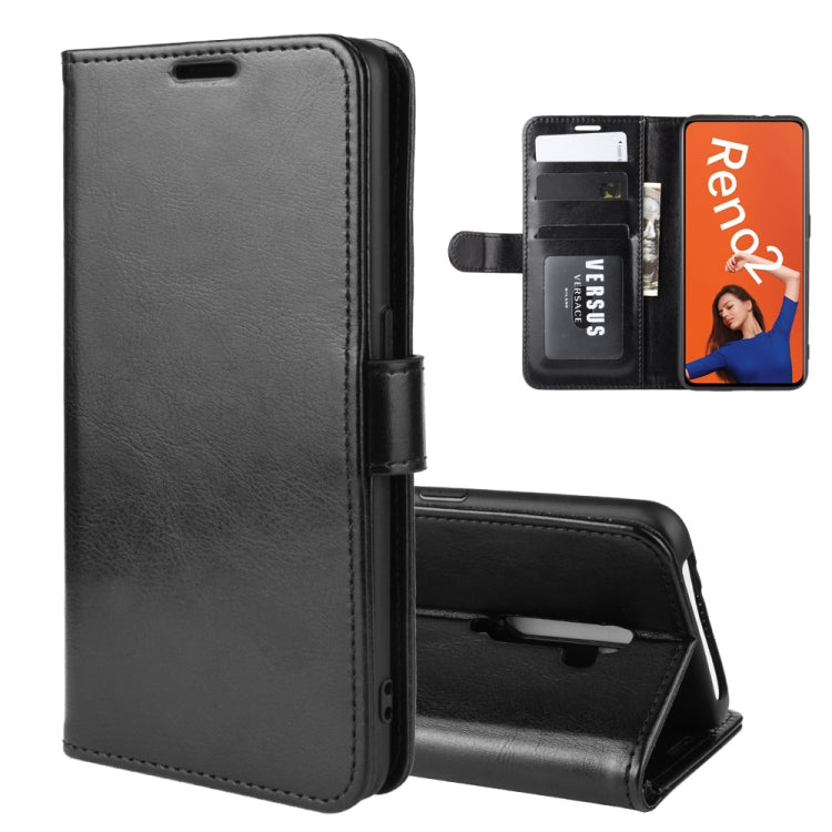 For OPPO RENO2  R64 Texture Single Fold Horizontal Flip Leather Case with Holder & Card Slots & Wallet