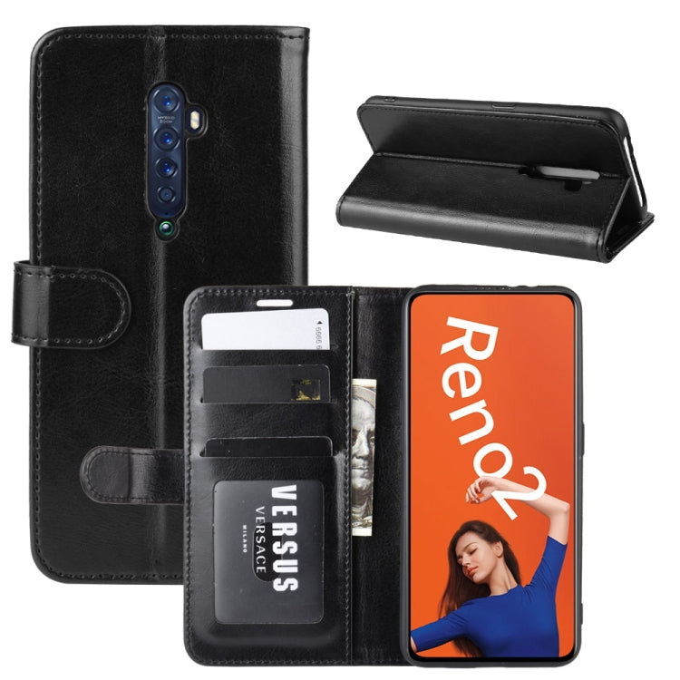 For OPPO RENO2  R64 Texture Single Fold Horizontal Flip Leather Case with Holder & Card Slots & Wallet