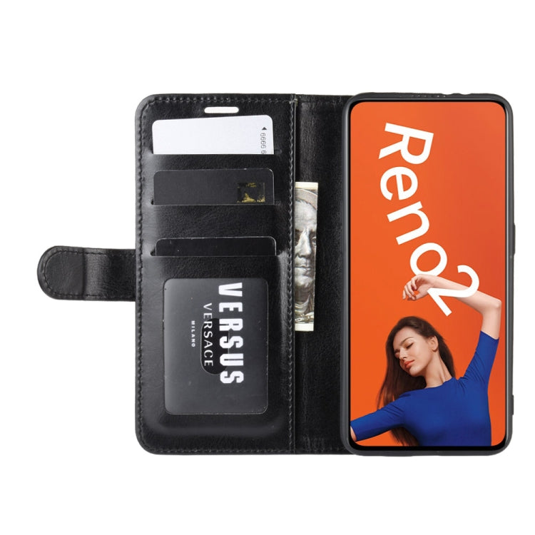 For OPPO RENO2  R64 Texture Single Fold Horizontal Flip Leather Case with Holder & Card Slots & Wallet