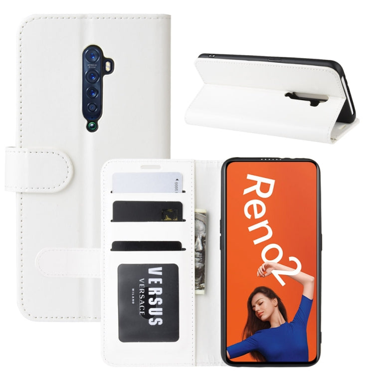 For OPPO RENO2  R64 Texture Single Fold Horizontal Flip Leather Case with Holder & Card Slots & Wallet