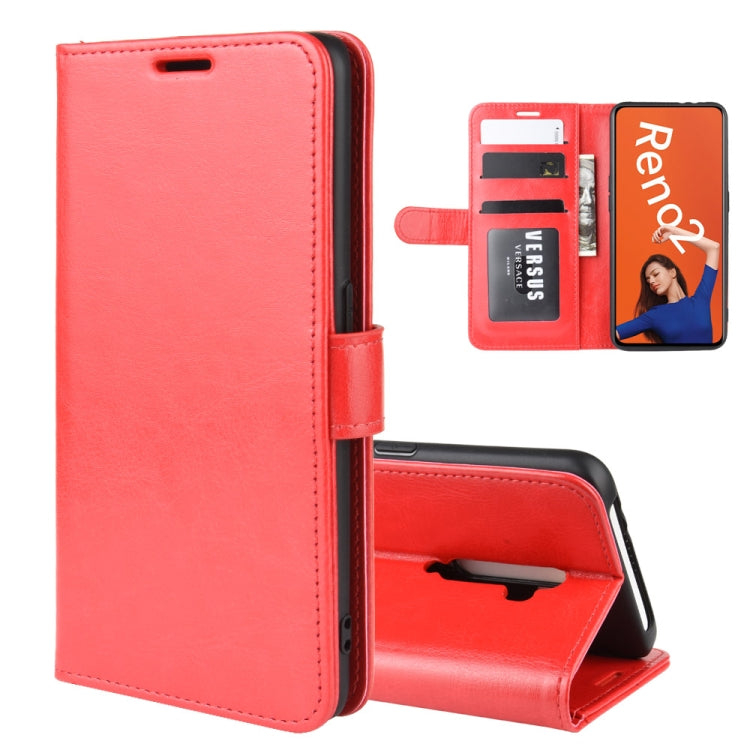 For OPPO RENO2  R64 Texture Single Fold Horizontal Flip Leather Case with Holder & Card Slots & Wallet