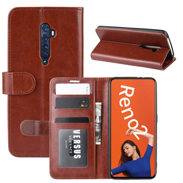 For OPPO RENO2  R64 Texture Single Fold Horizontal Flip Leather Case with Holder & Card Slots & Wallet