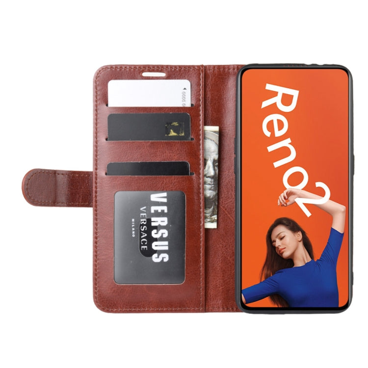 For OPPO RENO2  R64 Texture Single Fold Horizontal Flip Leather Case with Holder & Card Slots & Wallet