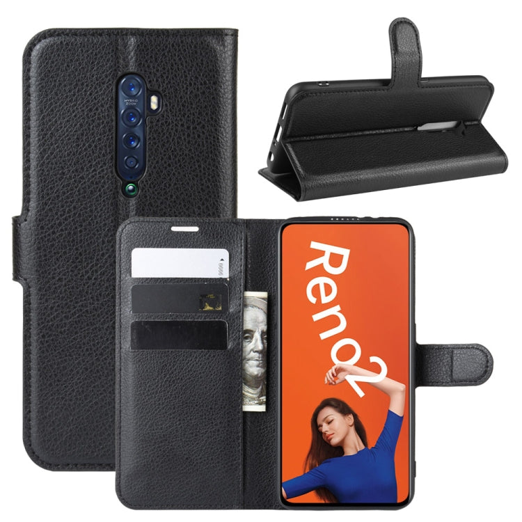 For OPPO RENO2   Litchi Texture Horizontal Flip Leather Case with Wallet & Holder & Card Slots