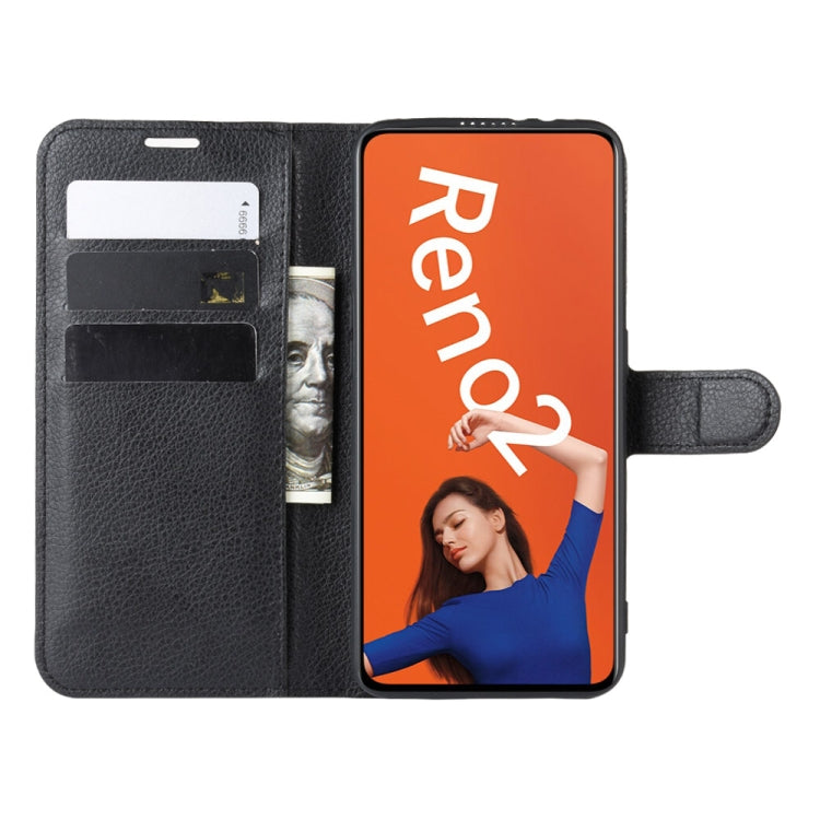 For OPPO RENO2   Litchi Texture Horizontal Flip Leather Case with Wallet & Holder & Card Slots