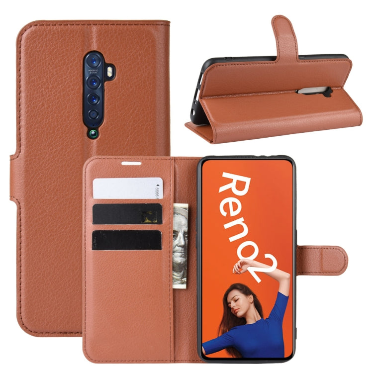 For OPPO RENO2   Litchi Texture Horizontal Flip Leather Case with Wallet & Holder & Card Slots