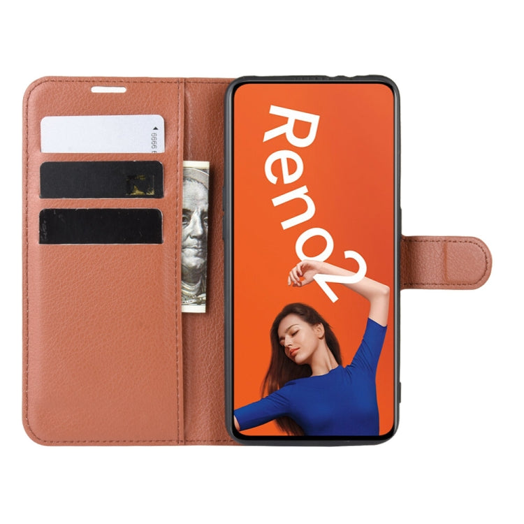 For OPPO RENO2   Litchi Texture Horizontal Flip Leather Case with Wallet & Holder & Card Slots