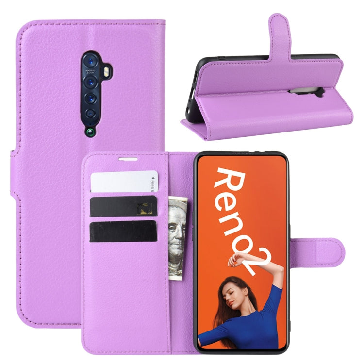 For OPPO RENO2   Litchi Texture Horizontal Flip Leather Case with Wallet & Holder & Card Slots