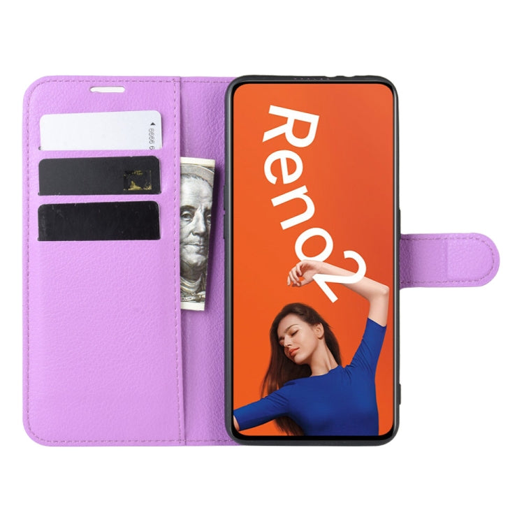 For OPPO RENO2   Litchi Texture Horizontal Flip Leather Case with Wallet & Holder & Card Slots