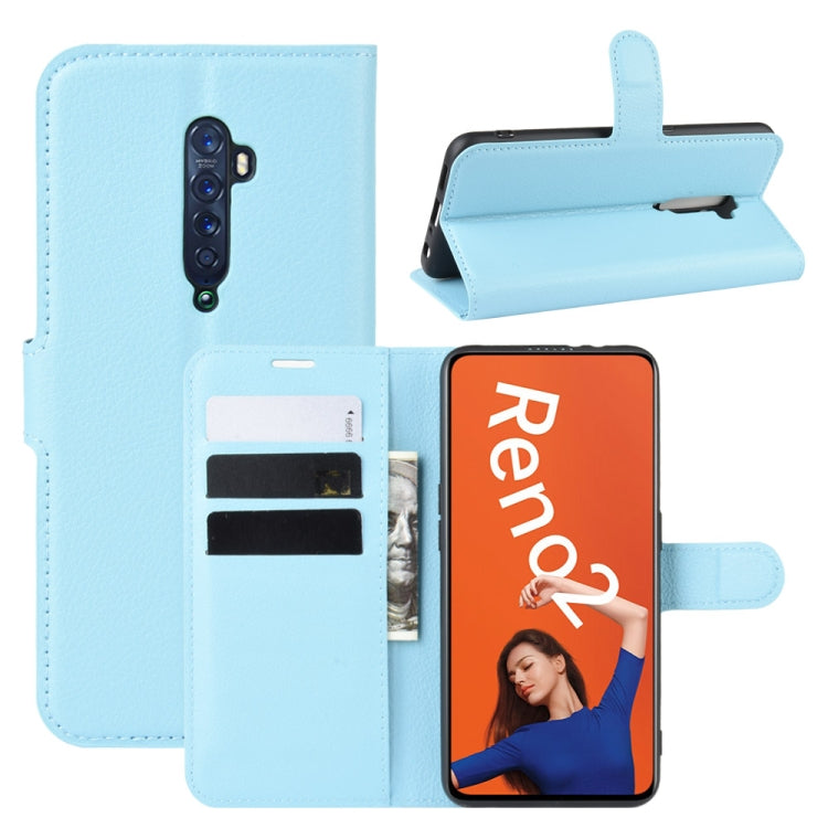 For OPPO RENO2   Litchi Texture Horizontal Flip Leather Case with Wallet & Holder & Card Slots