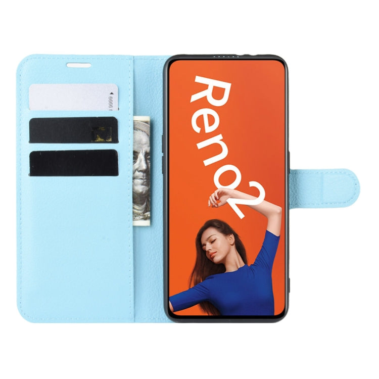 For OPPO RENO2   Litchi Texture Horizontal Flip Leather Case with Wallet & Holder & Card Slots