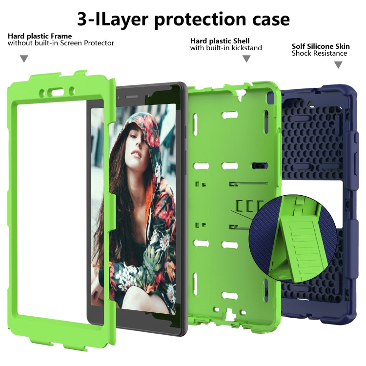 For Galaxy Tab A8.0 2019 / T290 Shockproof Two-Color Silicone Protection Case with Holder