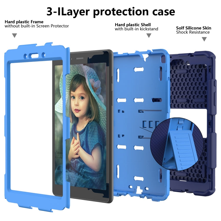 For Galaxy Tab A8.0 2019 / T290 Shockproof Two-Color Silicone Protection Case with Holder