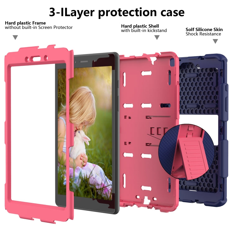 For Galaxy Tab A8.0 2019 / T290 Shockproof Two-Color Silicone Protection Case with Holder