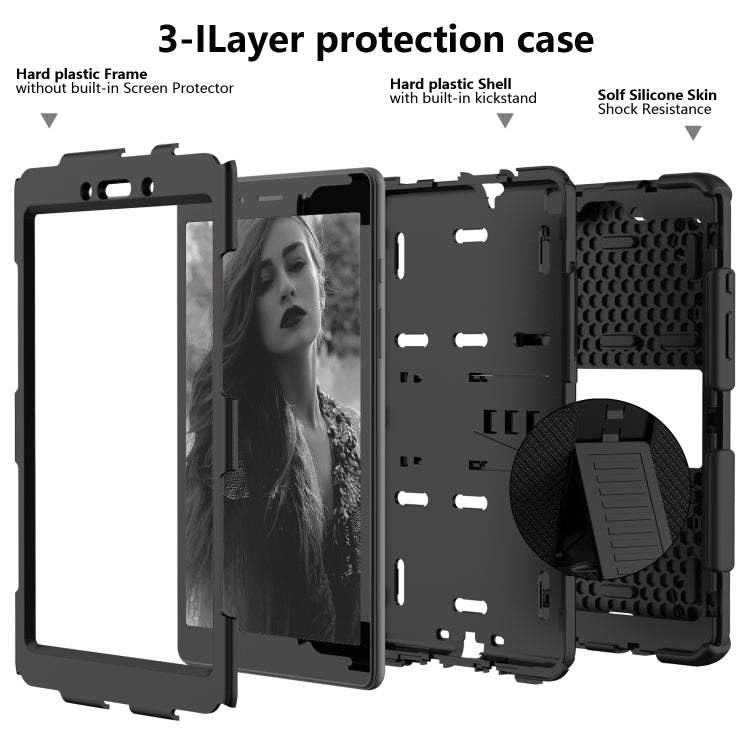 For Galaxy Tab A8.0 2019 / T290 Shockproof Two-Color Silicone Protection Case with Holder